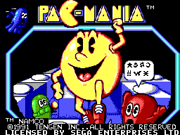 Pac-Mania title screen for Sega Master System